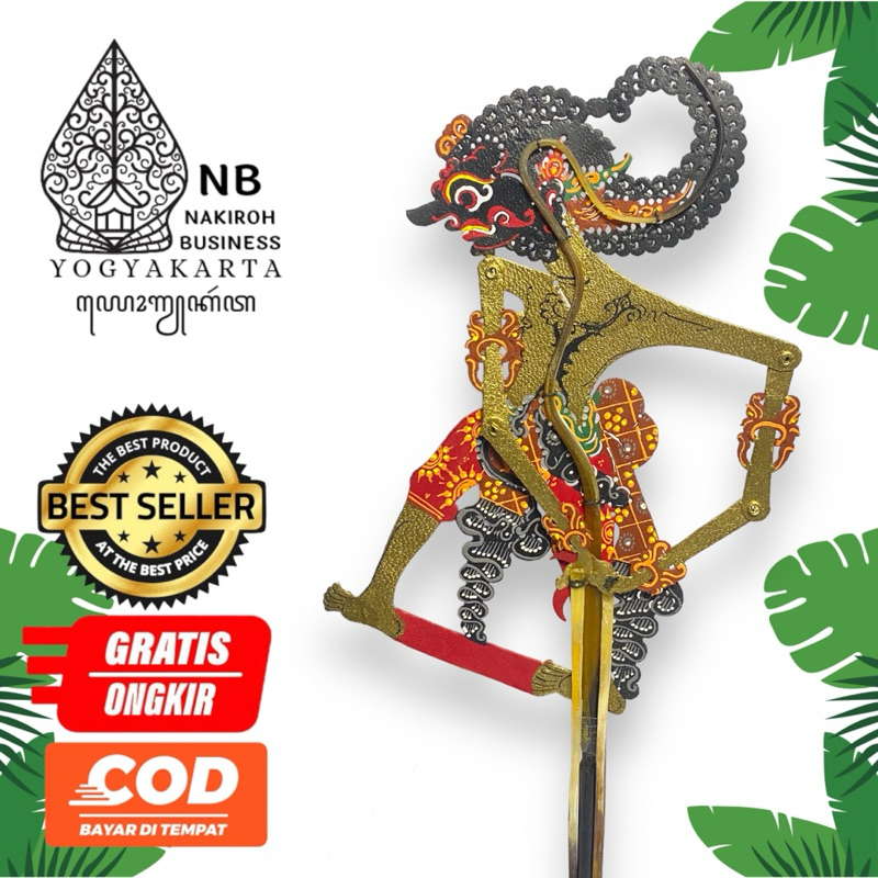 Wayang Kulit Alusan Werkudara Bima Super Halus Mini Ukuran 15cm