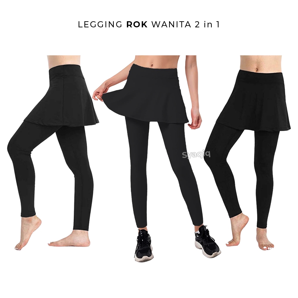 Rok Legging Panjang Wanita Muslimah Renang Zumba Sepeda Jogging Lari