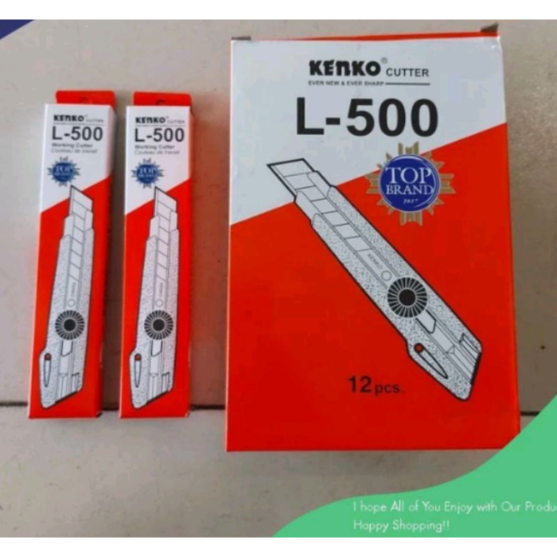 

CUTTER KENKO L-500 | PISAU CUTTER BESAR | 1 LUSIN 12 PCS KUALITAS THE BEST
