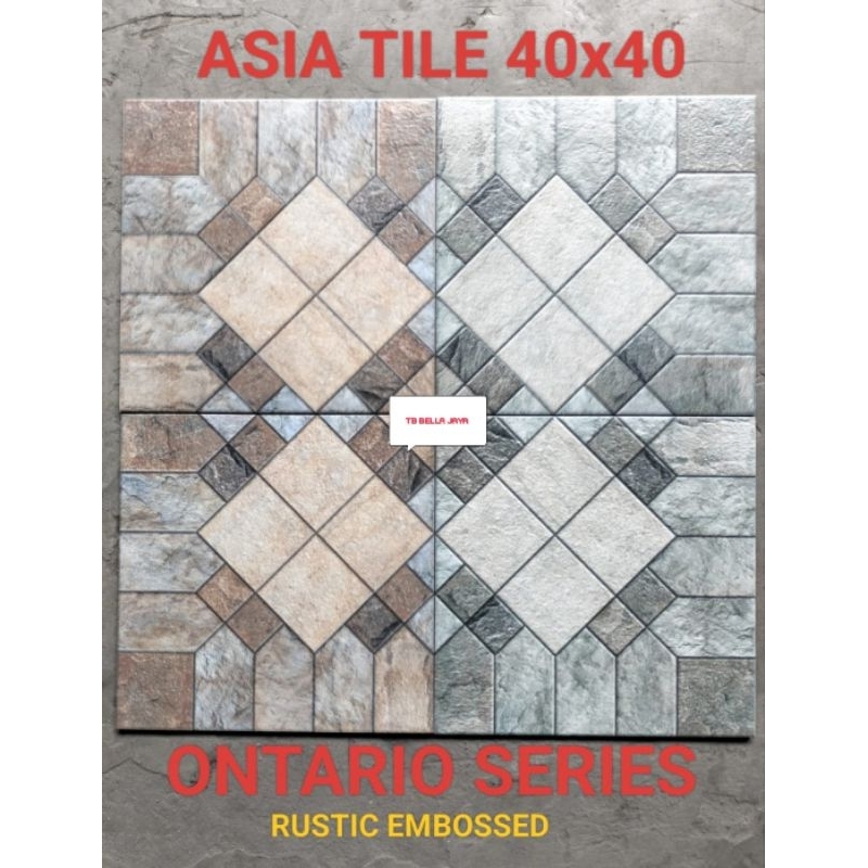 Keramik Lantai Kasar Asia Tile Ontario Series Ukuran 4040