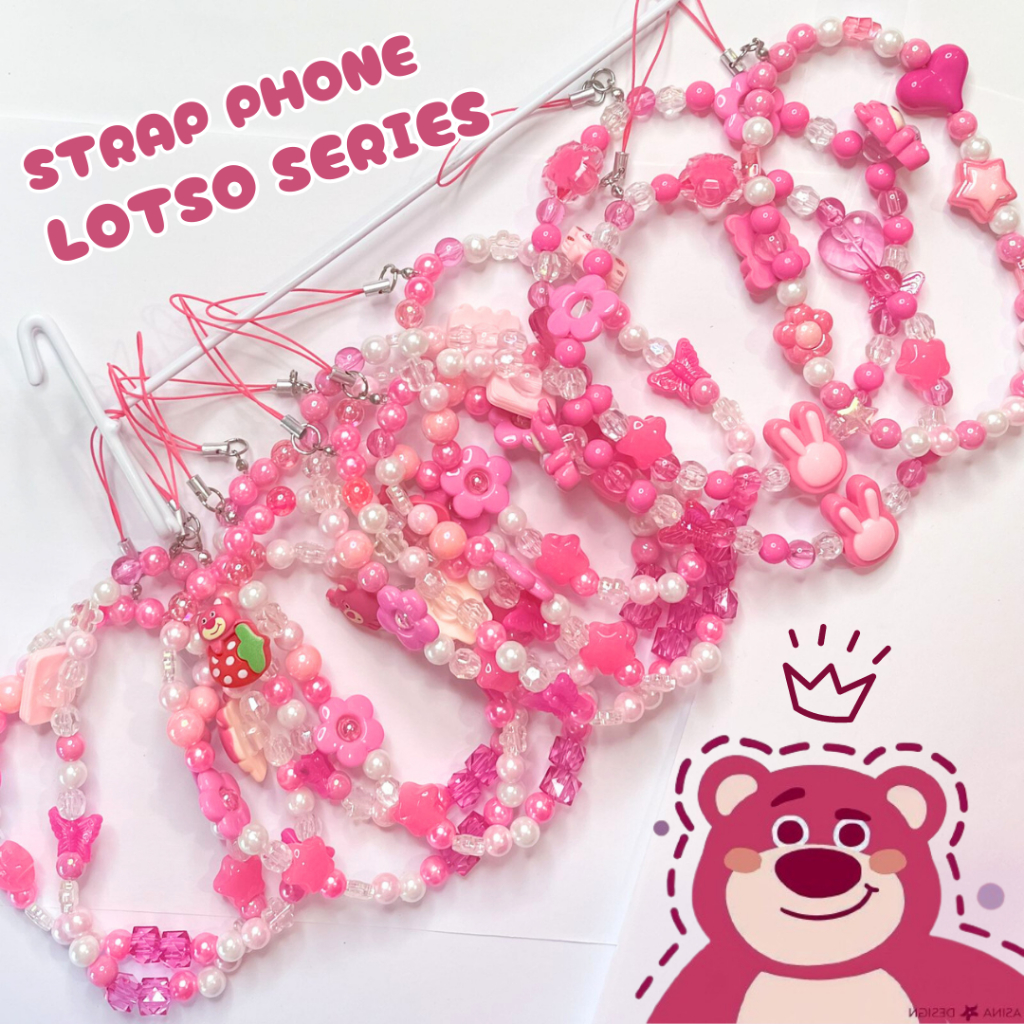 (LOTSO SERIES) STRAP PHONE LOTSO GANTUNGAN HP LOTSO PEARL STRAP PHONE LUCU STRAP PHONE SANRIO