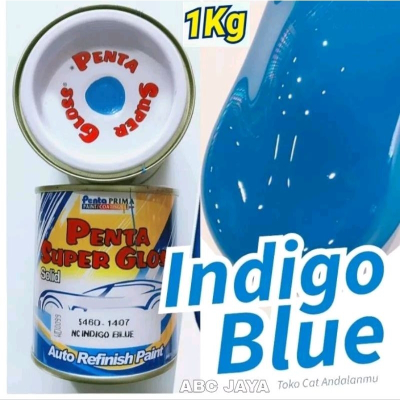Cat Penta Super Gloss Indigo Blue 1Kg 5460-1407 Biru Muda Solid Mengkilap