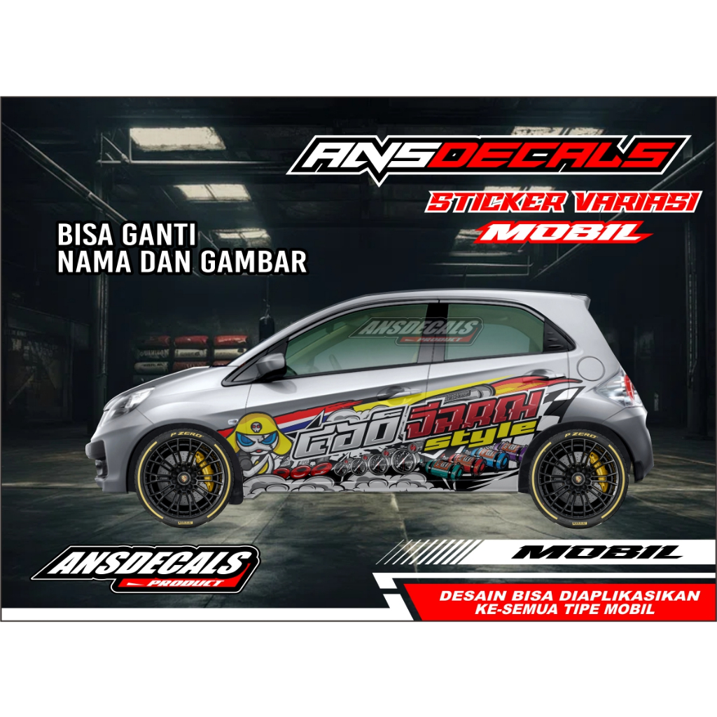 STICKER MOBIL JAZZ, BRIO | DECAL STICKER MOBIL STIKER JAZZ, BRIO, AGYA, YARIS FREE REQUEST STIKER AN