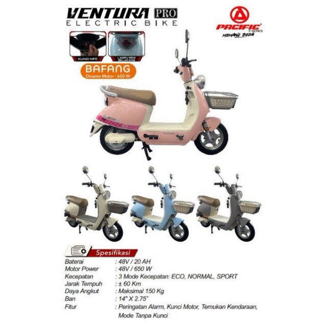 Sepeda Listrik Pacific Ventura Pro 650 Watt Electrik E bike