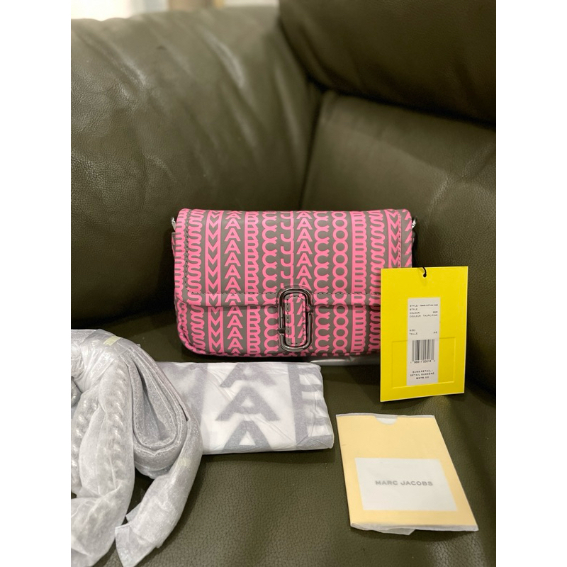 MJ THE MONOGRAM LEATHER J MARC MINI SHOULDER BAG TAUPE/PINK