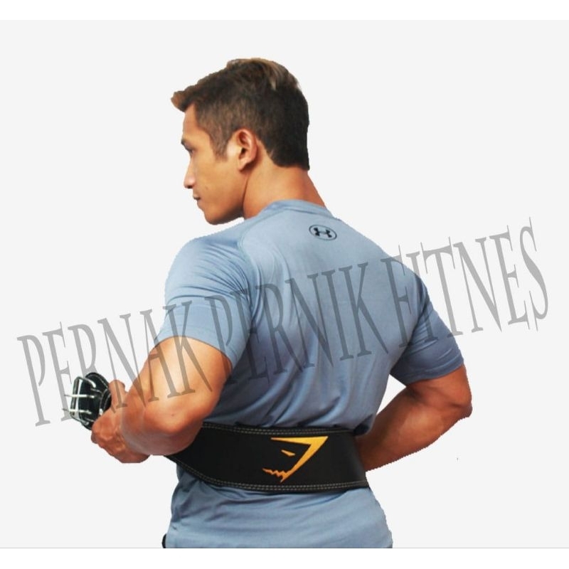 sabuk fitness gym olahraga GYMSHARK kuning alat angkat beban kesehatan bantu belt gym