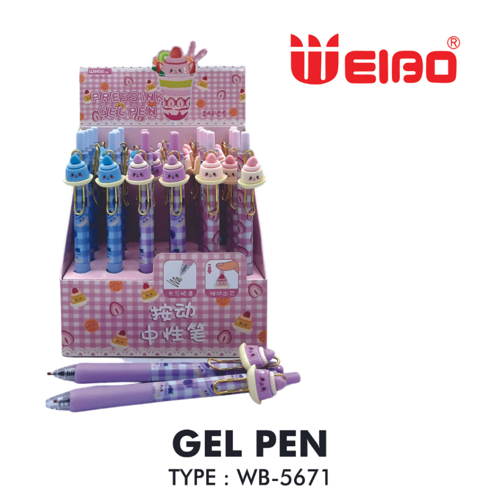 

FYM WEIBO BALLPOINT GEL TYPE WB-5671 KARAKTER CAKE - BULPEN - GEL PEN VIRAL