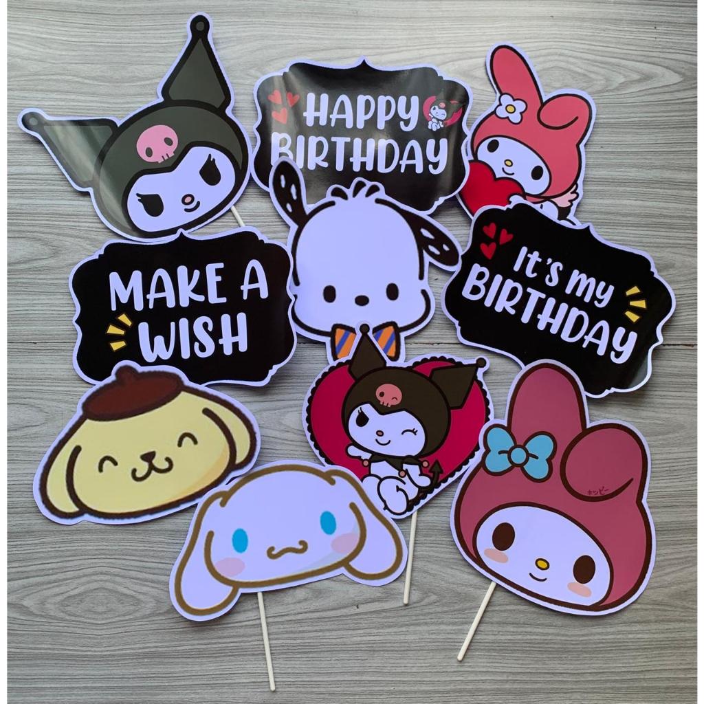 Props Photobooth Happy Birthday Sanrio Kuromi / Perlengkapan Foto / Dekorasi Foto