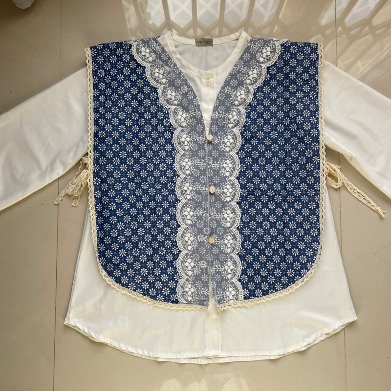aiiri vest batik renda/outer korean look/vest batik/outer wanita/vest wanita/outer tulle/vest pita/v