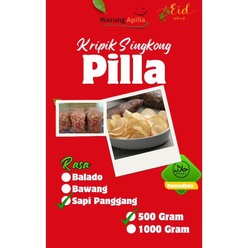 

Kripik Singkong PILLA Rasa Sapi Panggang 500 gram