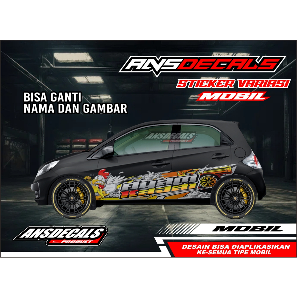 STICKER MOBIL JAZZ, BRIO | DECAL STICKER MOBIL STIKER JAZZ, BRIO, AGYA, YARIS FREE REQUEST STIKER AN