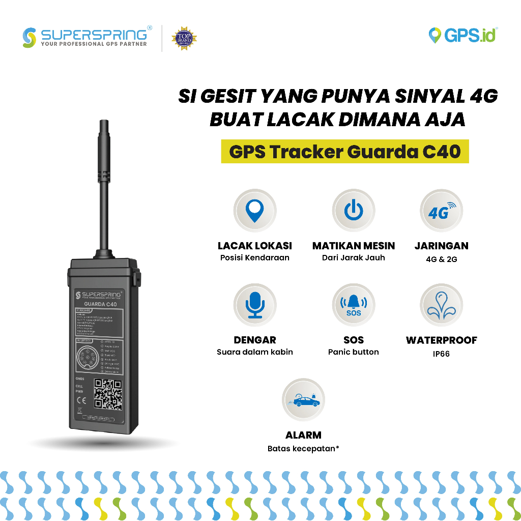 SUPER SPRING GPS TRACKER C40+ (ALAT PELACAK KENDARAAN) / GPS / GPS TRACKER