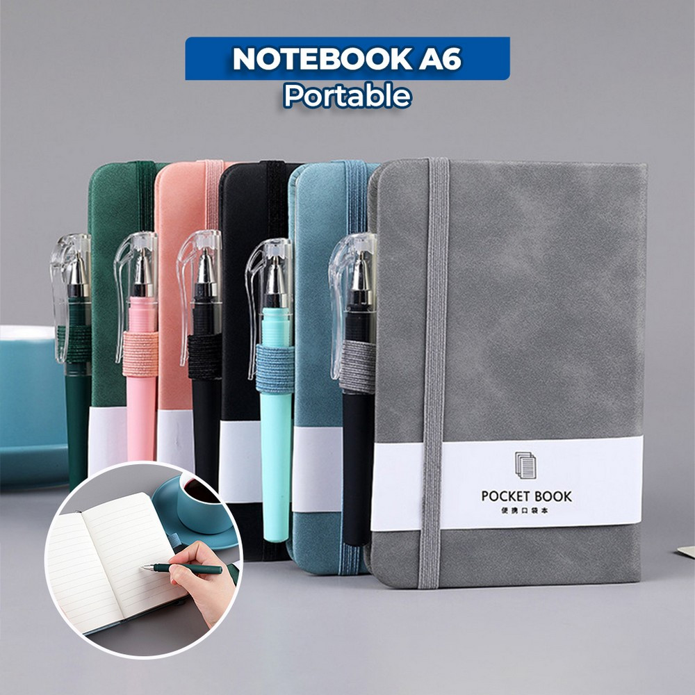 

Notebook A6 Portable Mini Pocket Book Buku Catatan Kecil / Buku Diary Aesthetic Daily Book Buku Tulis Agenda Tali Stockami A92