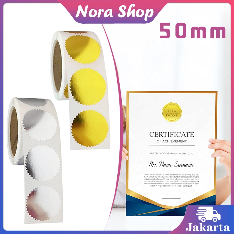 

250pcs Sticker Logo Emboss Emas Perak Stempel Embos Dekorasi Sticker Sertifikat Emboss Sticker