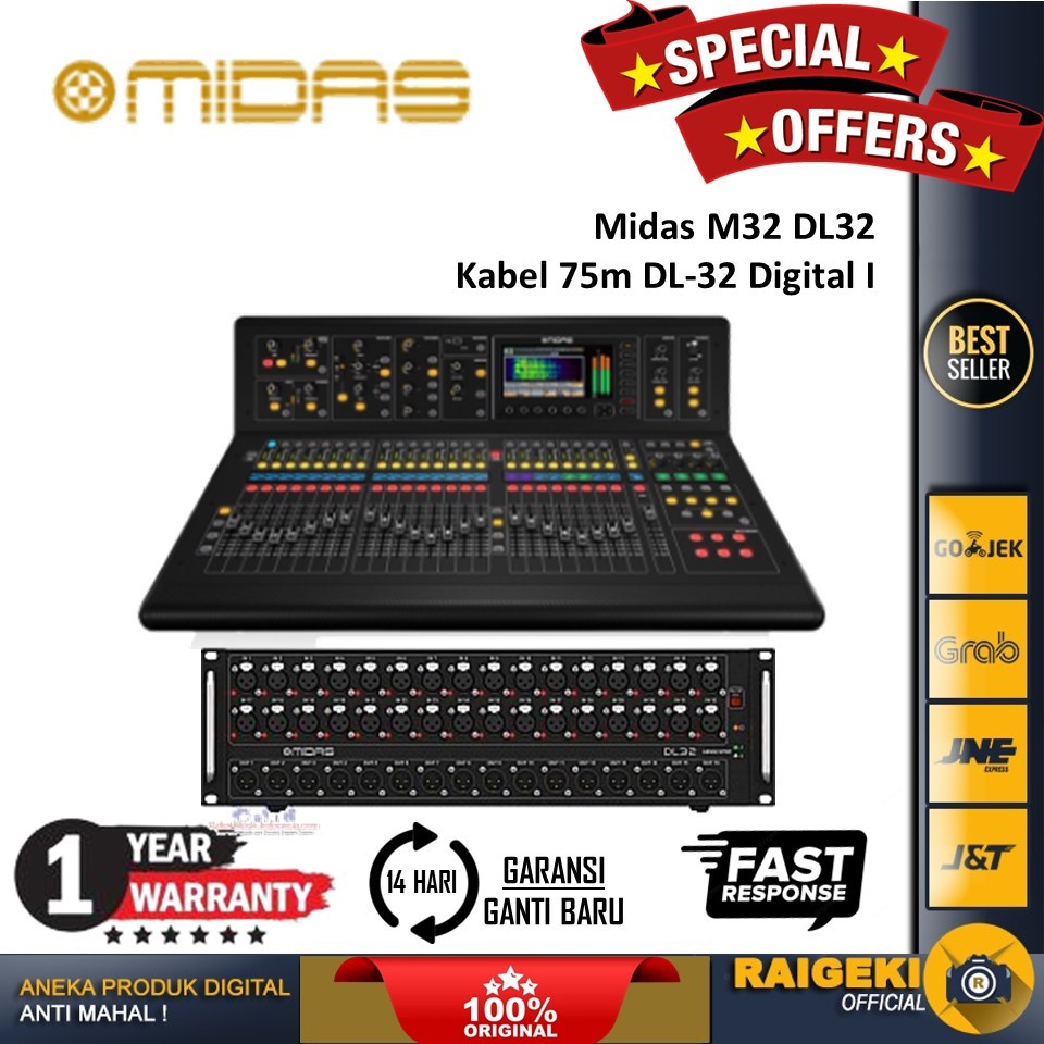 Midas M32 DL32 Kabel 75m DL-32 Digital I/O Stagebox Snake Cable 32 Channel In 16 Out