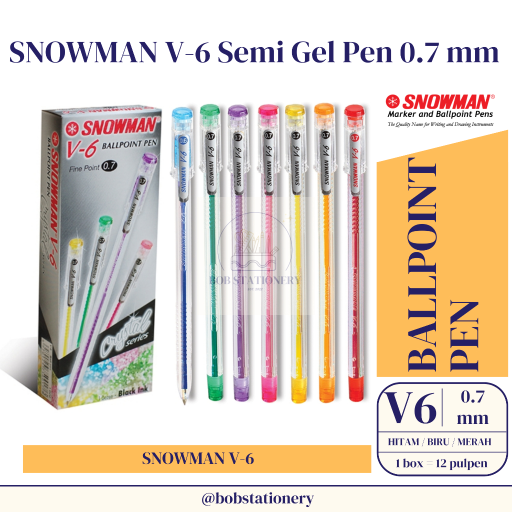 

SNOWMAN V-6 Semi Gel Ballpoint Pen 0.7 mm