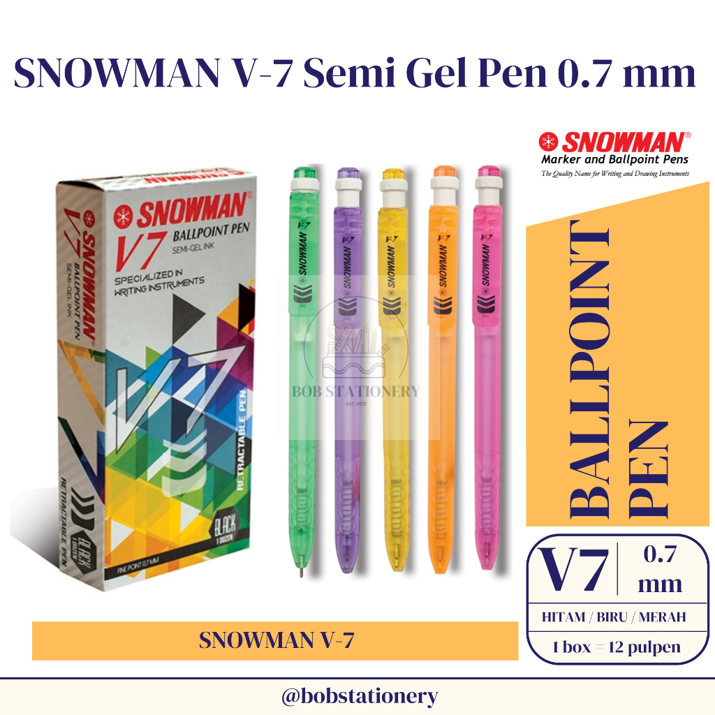 

SNOWMAN V-7 Semi Gel Ballpoint Pen 0.7 mm