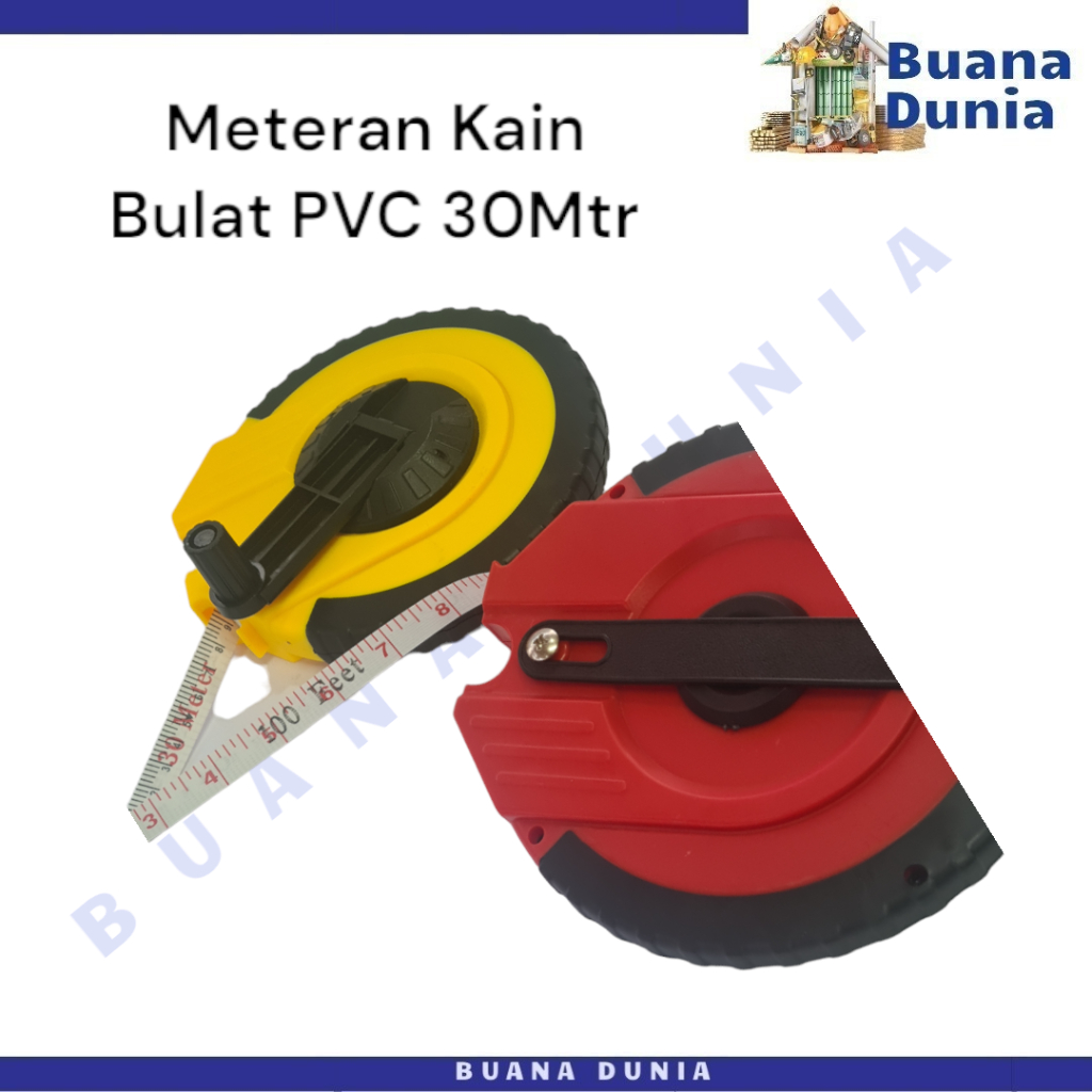 Meteran Bulat Kain 30mtr 100Ft | Meteran Gulung | Meteran Roll Tanah | (1PC)