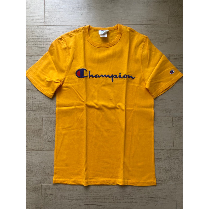 Champion Yellow tee big logo