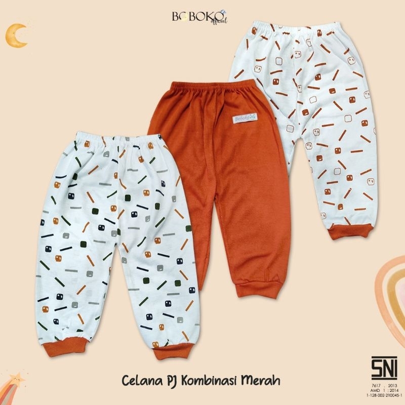 BAJU CELANA POPOK BAYI MERAH BATA