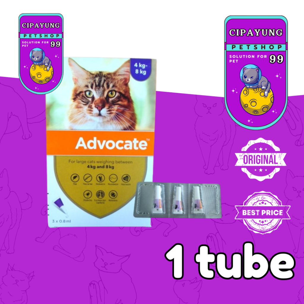 obat kutu kucing advocate 0.8ml advocate large 4 - 8kg