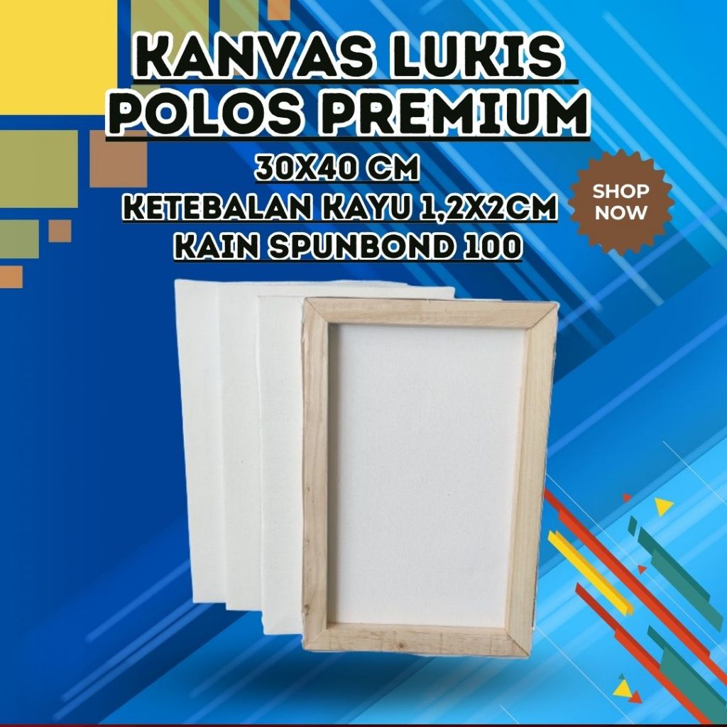 

kanvas lukis 30x40 cm premium kain spunbond tebal minimal pembelian 2 pcs untuk kekuatan packing