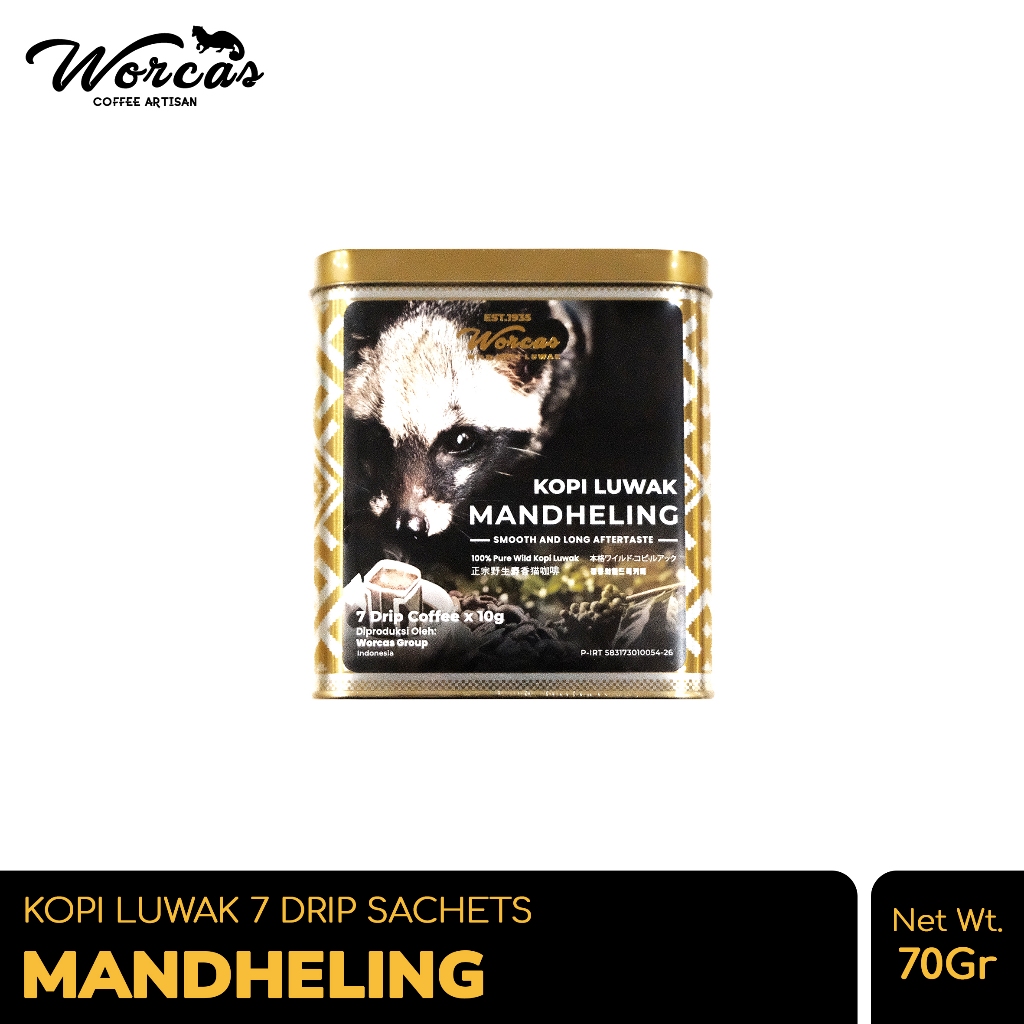 

WORCAS Kopi Luwak Mandheling Drip Filter 70gr Tin Can