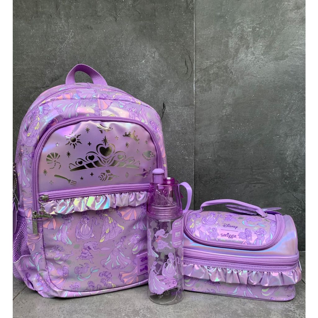 SMIGGLE X DISNEY PRINCESS SET CLASSIC BACKPACK (3 ITEM) - SET TAS, BOTOL. TAS BEKAL SMIGGLE