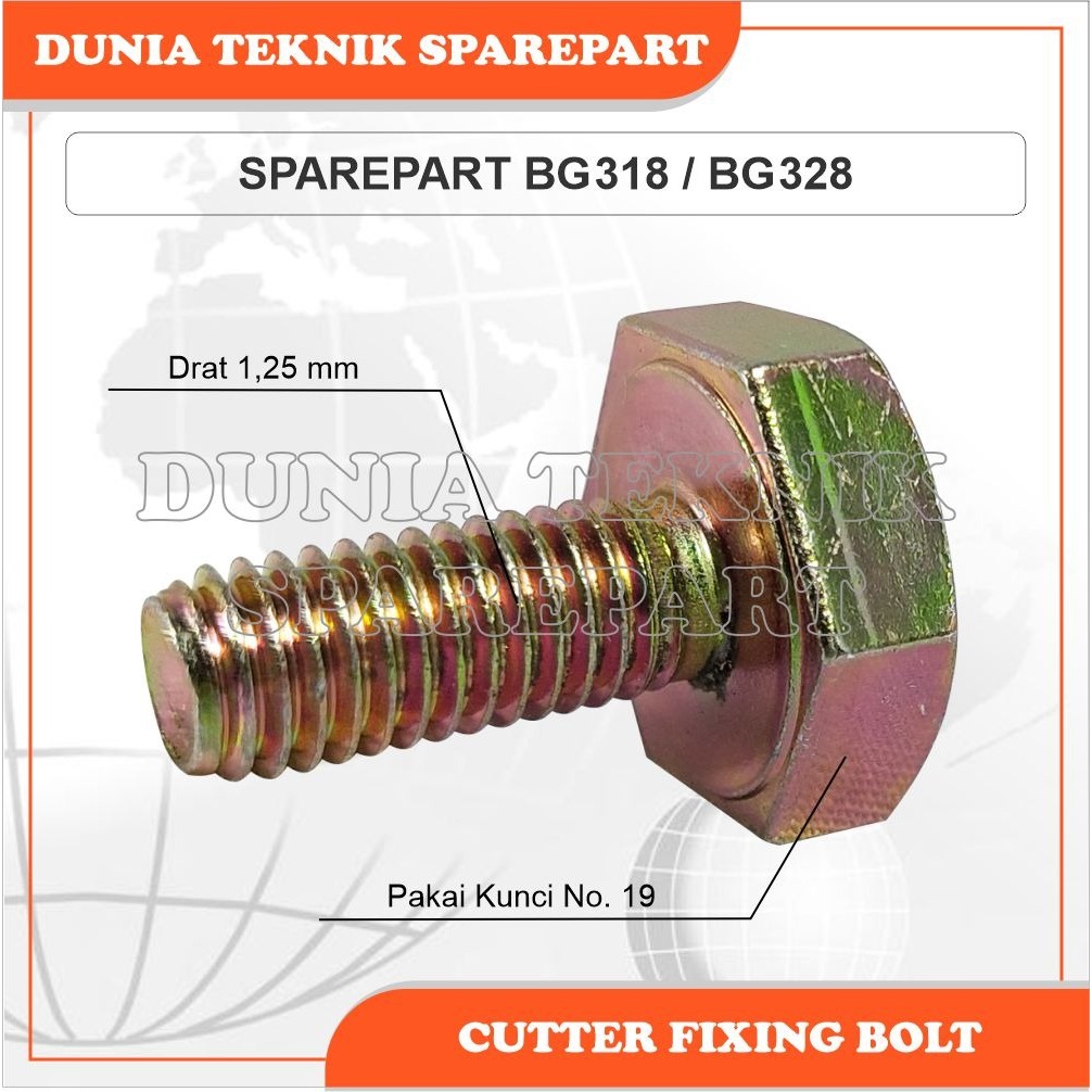 BG318 BG328 CUTTER FIXING BOLT / BAUT KEPALA PISAU / BAUT GEAR CASE ASSY MESIN POTONG RUMPUT ( DRAT 