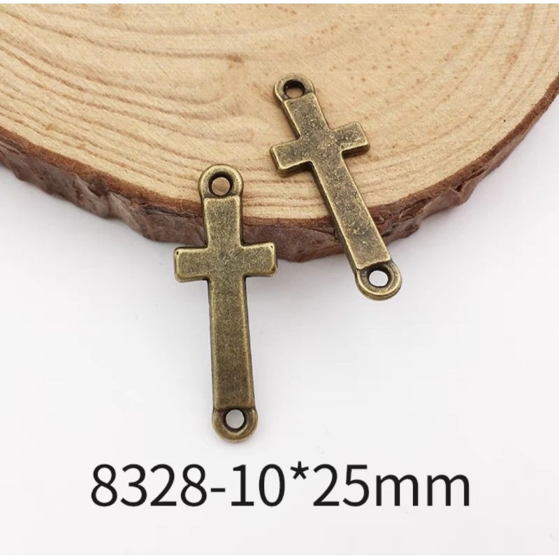 Charm konektor bentuk salib warna bronze charm gelang diy 002