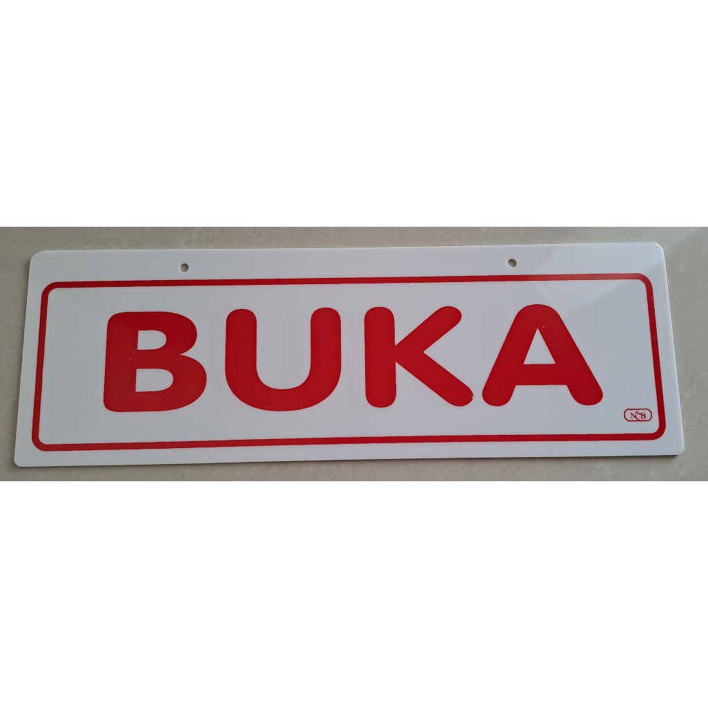 

Sign Label Acrylic/Label Akrilik Besar -Buka/Tutup Bolak Balik (putih) 10x30cm