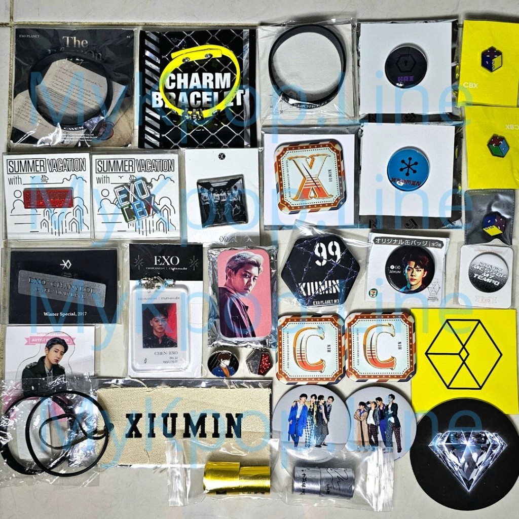 Badge Bracelet EXO Pin Sticker Tincase Bookmark Official CBX Elyxion Summer Vacation UNiverse Love S