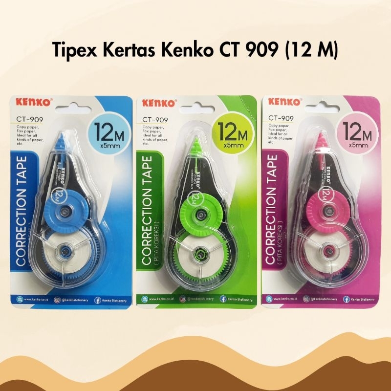 

Tip Ex Kertas Correction Tape Kenko CT 909 12 Meter