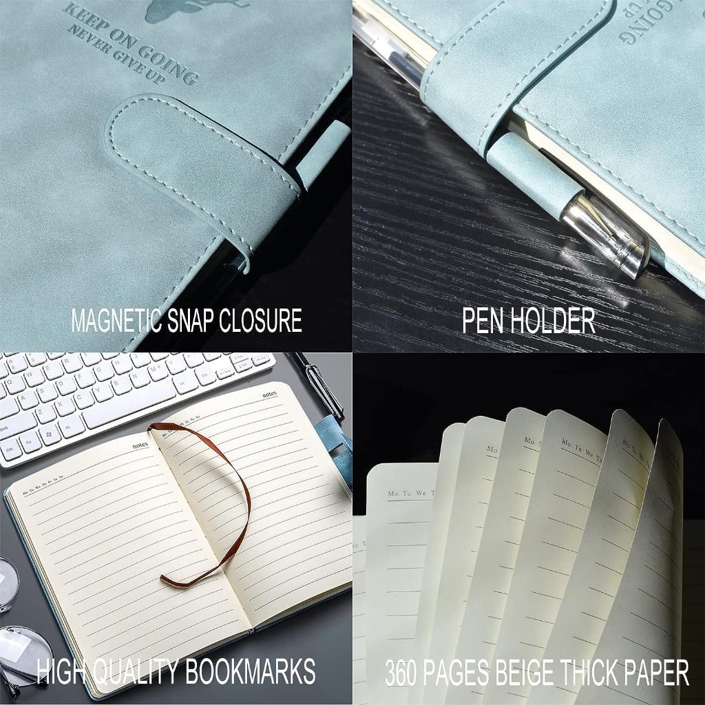 

Buku Catatan Harian Notebook Cover Kulit Magnetic Buckle A4 21.2 x 30 cm 188 halaman