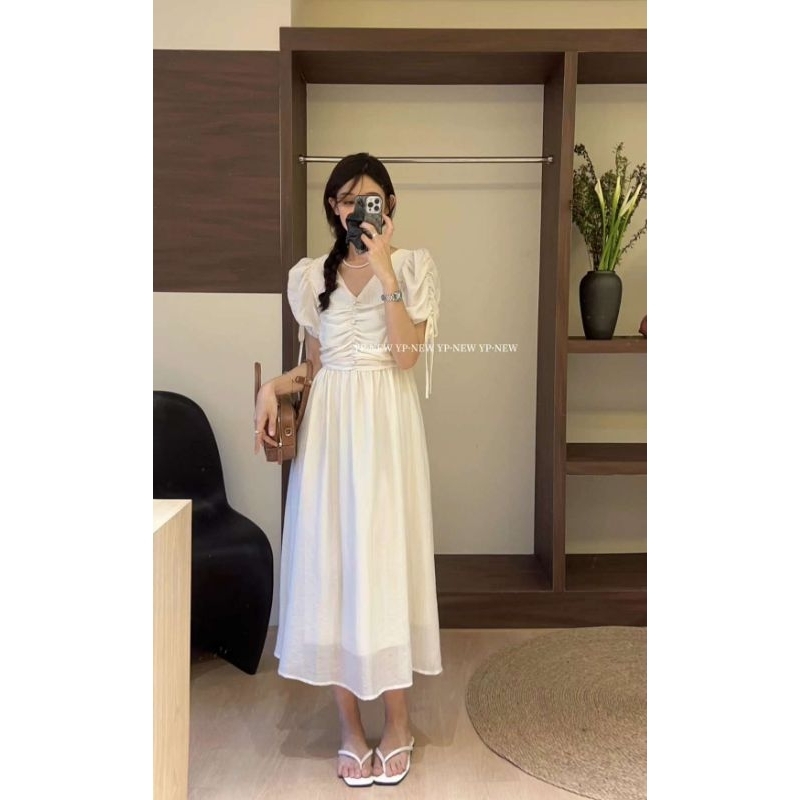 Midi Dress 8715  vintage korean style premium