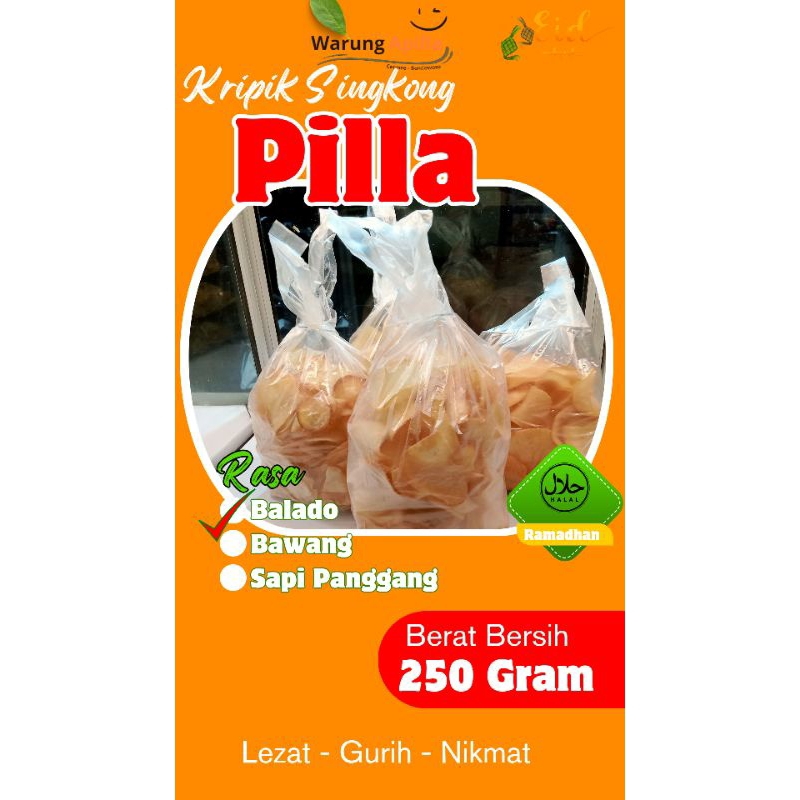 

Kripik Singkong PILLA Rasa Balado 250 Kg, Super Renyah