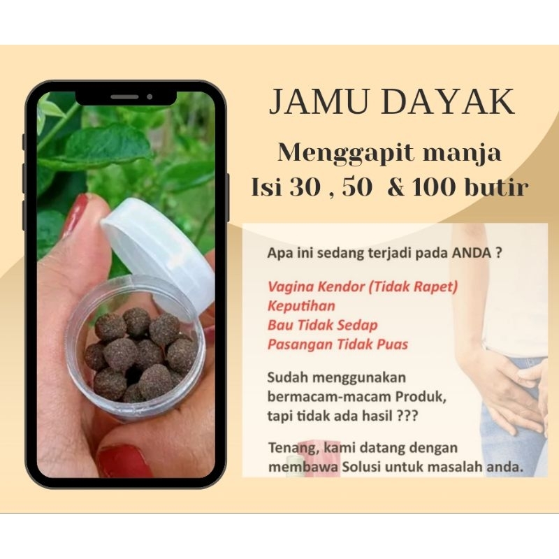 Jamu Dayak pil wanita rapat menggapit mangariup isi 50 butir