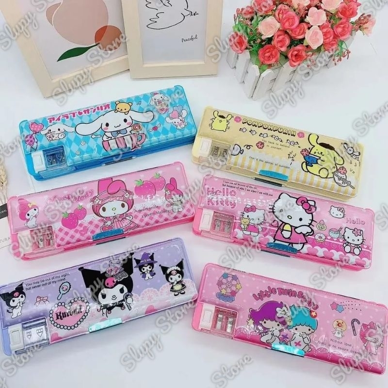 

tempat pensil 2 sisi cinnamoroll kuromi my melody hello kitty