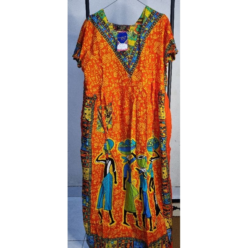 DASTER Tangan Pendek/Katun Rayon/Kartika Batik/Orange