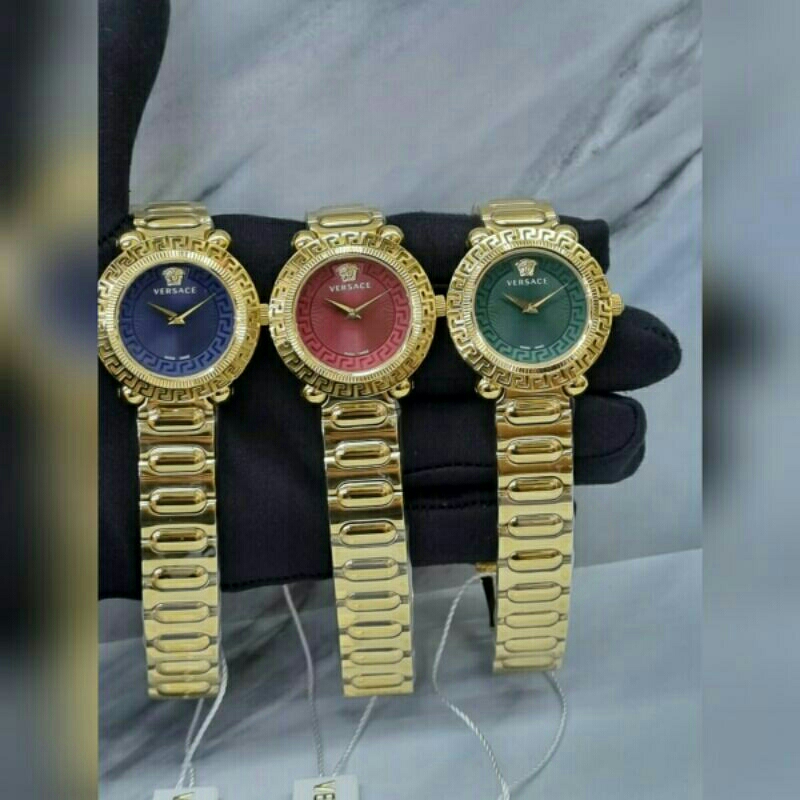 jam tangan wanita versace batre all stainless steel kualitas original