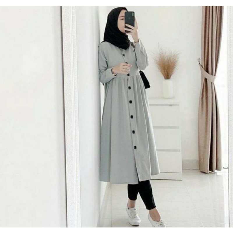 PYRAM -Long tunik DZUVIA size S,M,L,XL  [Bisa COD] Tunik wanita Tunik jumbo Tunik terlaris Baju wani