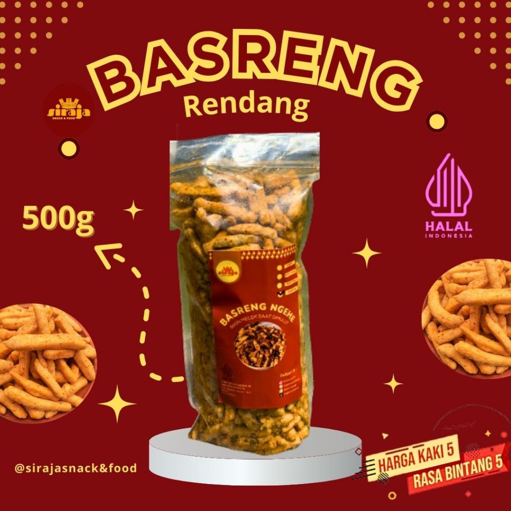 

SIRAJASNACK - BASRENG RASA RENDANG 500 GRAM ( RENDANG ) BEST SELLER VARIAN RENDANG