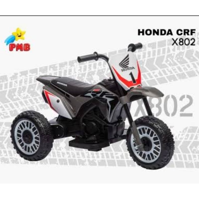 Motor Aki Mainan Anak Tiga Roda Honda X802 CRF 450 R , PMB Toys
