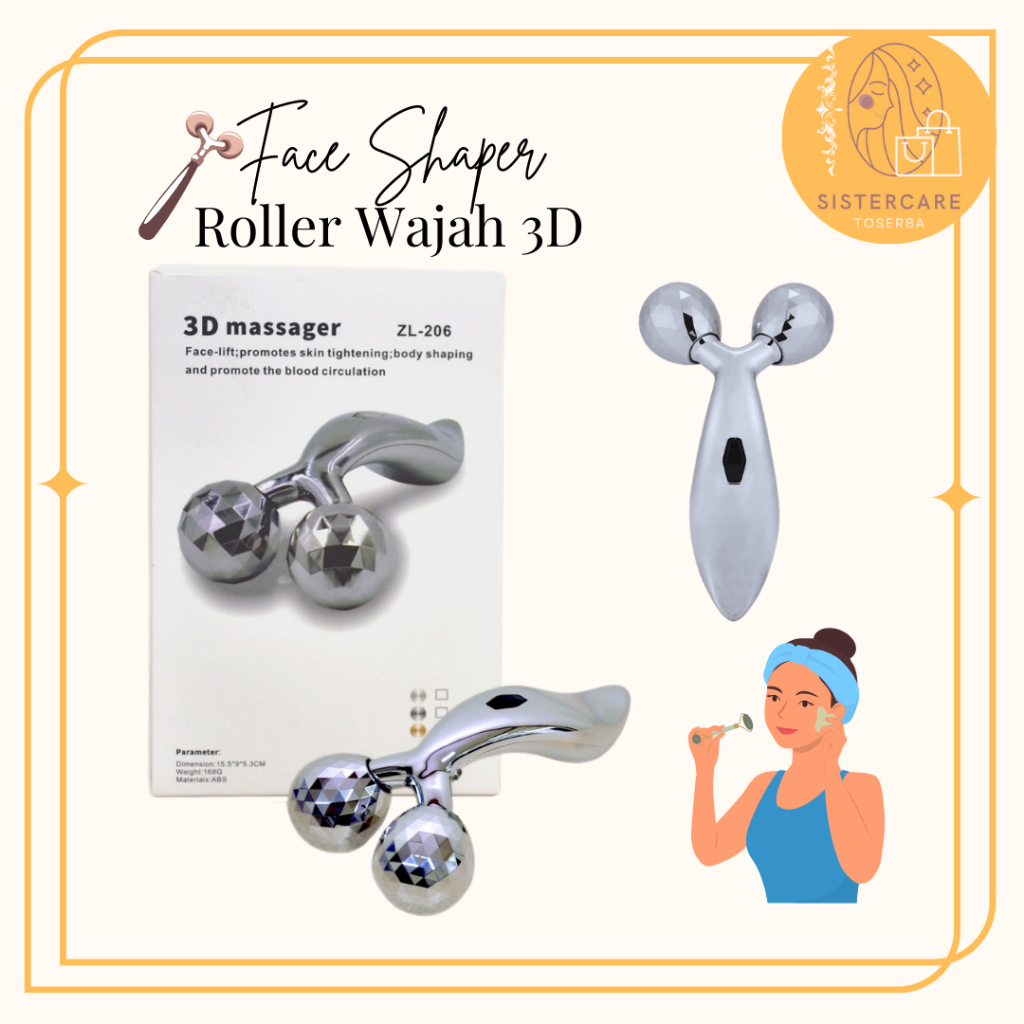 SISTERCARE Face Massager | Jade roller | Alat Pijat Wajah | Alat Pijat Badan | Face Roller | Roller 
