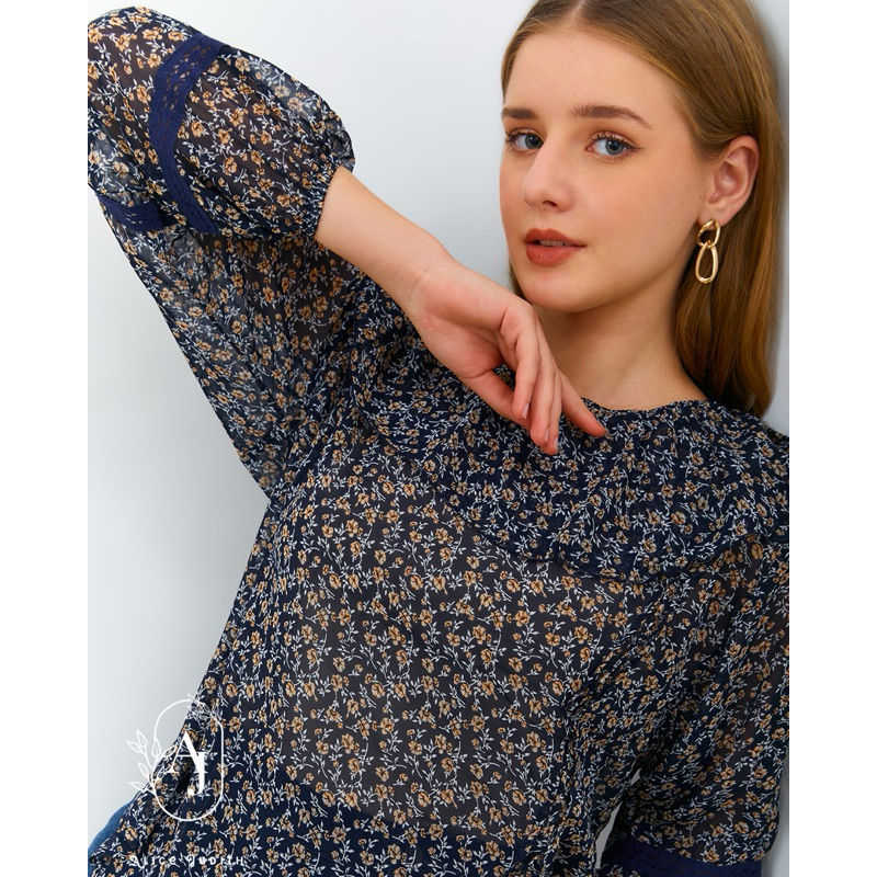 Blouse Atasan wanita Atasan Chiffon Atasan Motif Bunga Atasan Bunga Atasan Sifon Blouse Bunga Blouse