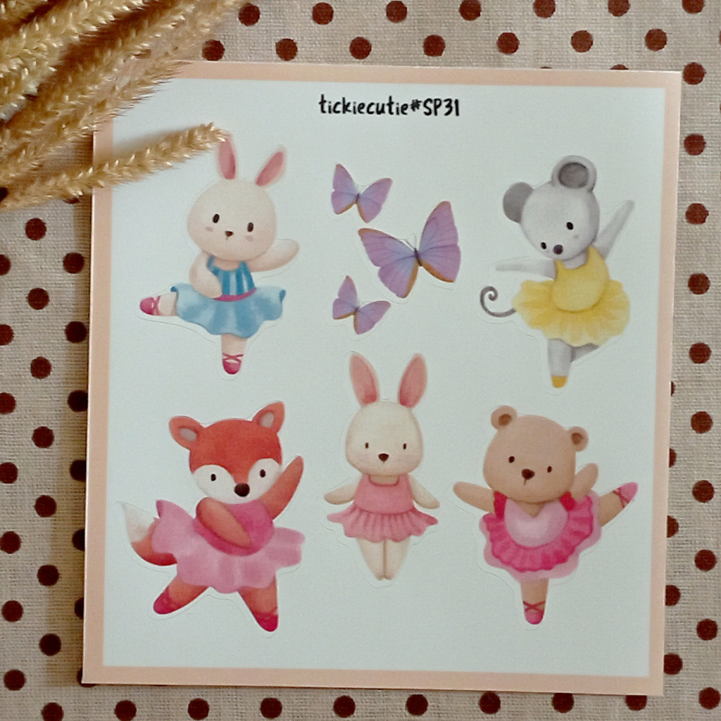 

Sticker Tickie Cutie #SP31 Animals Ballet
