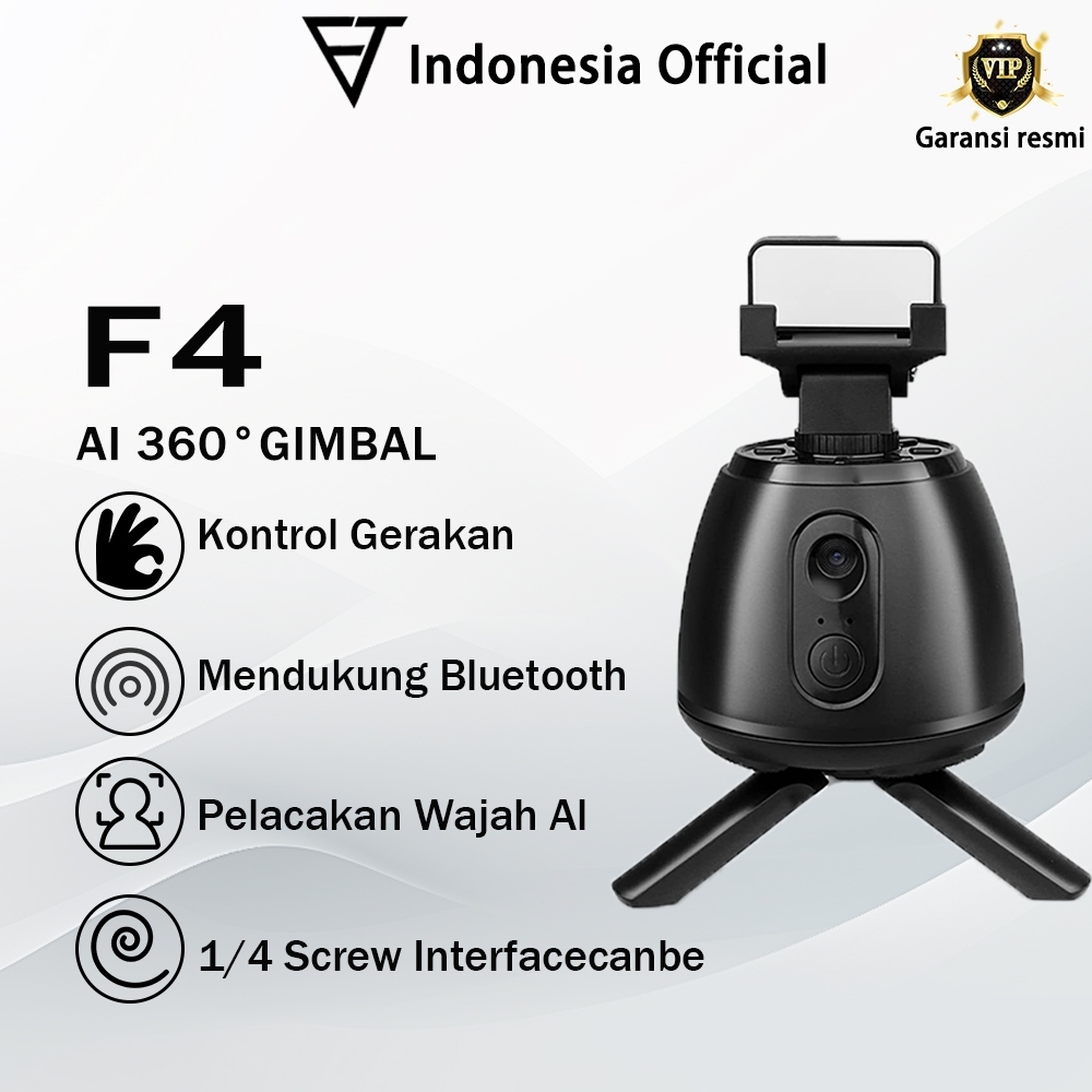 [BISA COD] FTT F4 Auto Face Tracking Gimbal Handphone Stabilizer 360° Gimbal Tripod with Remote Auto Tracking Phone Holder Kamera Penginderaan Sudut Lebar untuk Vlogging, TikTok, dan Streaming untuk IOS/ANDRIOD SISTEM