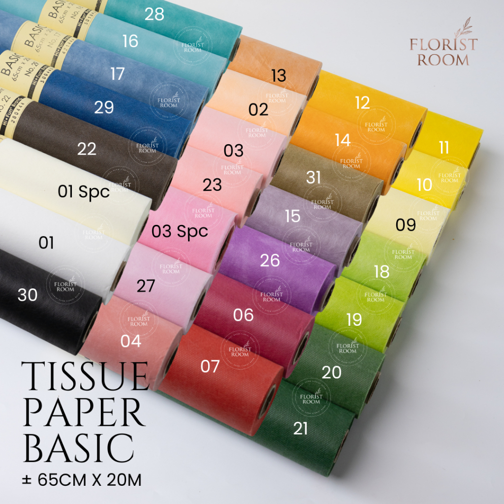 

Tissue Paper Basic Roll 65cm x 20m No.1-36 - Kertas Kado - Kertas Bunga