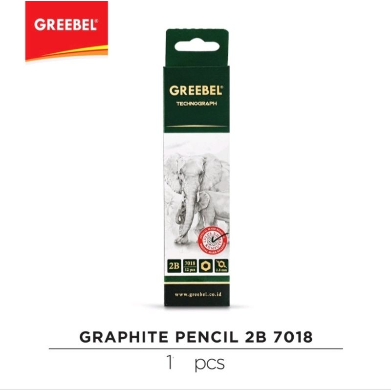 

Pensil / Pencil 2B Greebel Technograph 7018 Hijau / 7019 Merah Eceran