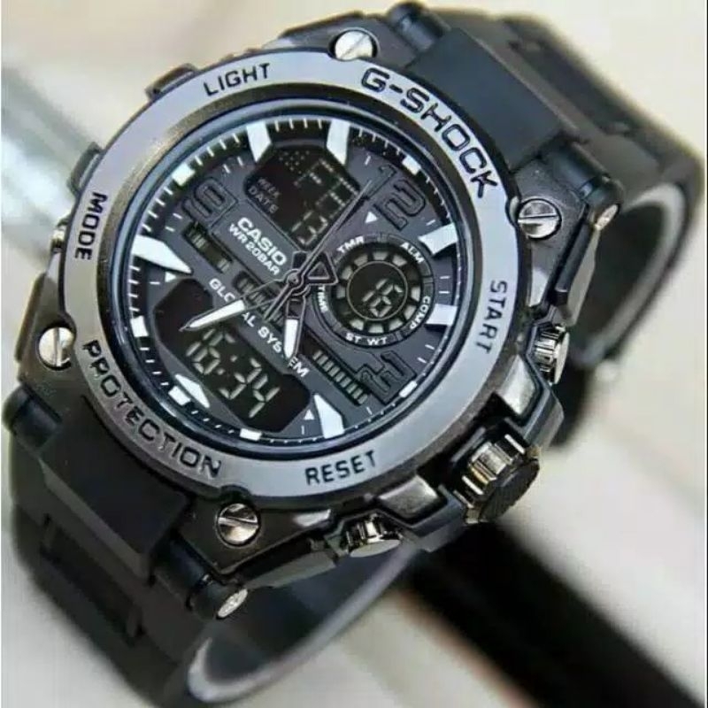 jam tangan g shock dual time gst8600 hitam free box